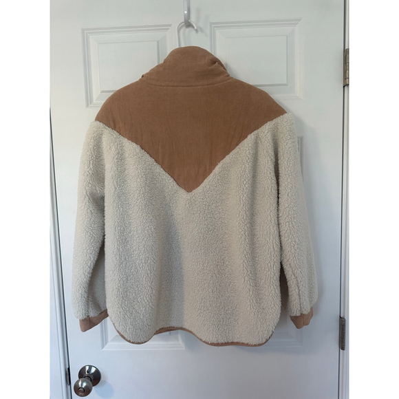 Women's KIRUNDO Beige Cream Sherpa Fleece Pullover Sweater M - Picture 6 of 9